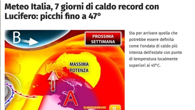 We Włoszech mają się rozpocząć co najmniej 5-dniowe rekordowe upały. Na południu kraju temperatura może przekroczyć 45 stopni.