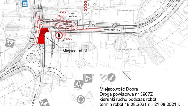 Od środy do soboty zamknięty dla ruchu ciężarówek i autobusów zostanie fragment ulicy Szczecińskiej w Dobrej.