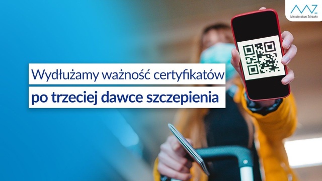Od 13 listopada Unijne Certyfikaty COVID będą ważne rok od przyjęcia dawki przypominającej. Ministerstwo Zdrowia podjęło taką decyzję po rekomendacji Rady Medycznej.