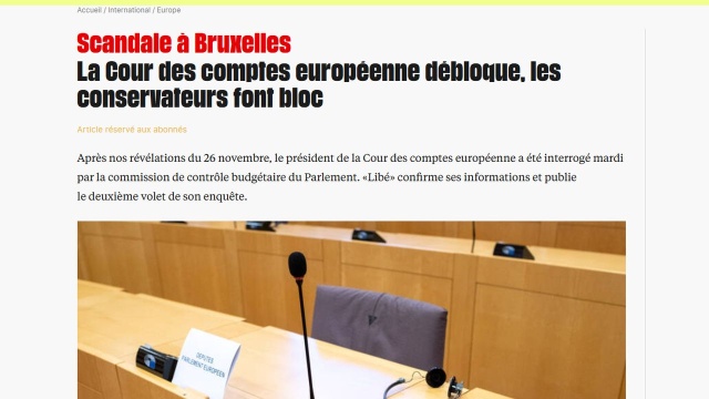 Francuski dziennik Libration opublikował kolejny artykuł o skandalu finansowego w instytucjach Unii Europejskiej z udziałem polityków Europejskiej Partii Ludowej.