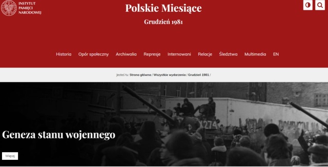 O północy została zainaugurowana - przygotowywana przez Archiwum IPN - Baza internowanych w stanie wojennym. Jest publikowana w ramach projektu Grudzień 1981 w zakładce Internowani.