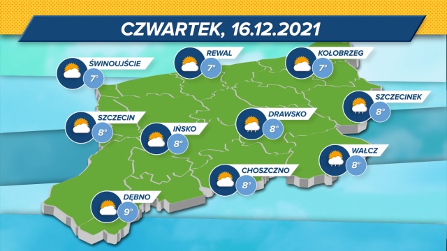 W regionie temperatury wyniosą od 7 do 9 stopni Celsjusza. Możliwe przejaśnienia.