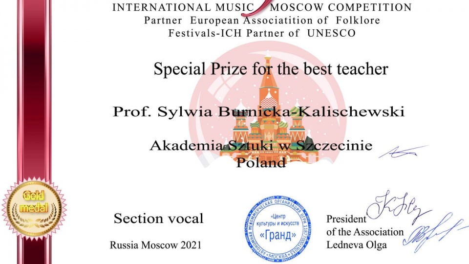 Materiały prasowe Międzynarodowego Konkursu Muzycznego „Moskwa”