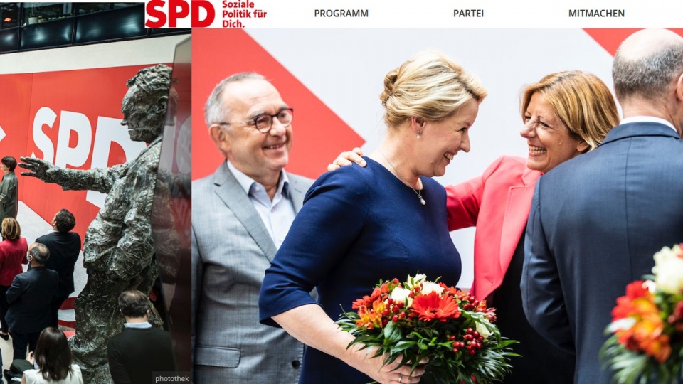 W wyborach do Bundestagu wygrała partia SPD. Jej kandydat Olaf Scholz liczy na zawarcie koalicji z Zielonymi i FDP, która dałaby mu wygodną większość w parlamencie. źródło: https://www.spd.de/