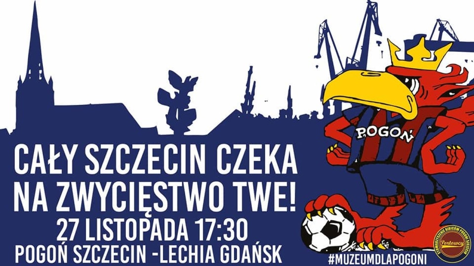 Spotkanie Pogoni z Lechią Gdańsk rozpocznie się o godzinie 17.30 na stadionie przy ulicy Twardowskiego w Szczecinie. źródło: https://www.facebook.com/granatowobordowi