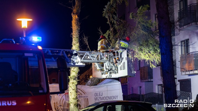 Fot. Robert Stachnik [Radio Szczecin] Skutki wichury w regionie. Zablokowane drogi, zniszczone samochody [AKTUALIZACJA, WIDEO, ZDJĘCIA]