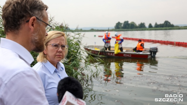 Fot. Robert Stachnik [Radio Szczecin] Złote algi to możliwa przyczyna katastrofy ekologicznej w Odrze [WIDEO, ZDJĘCIA]