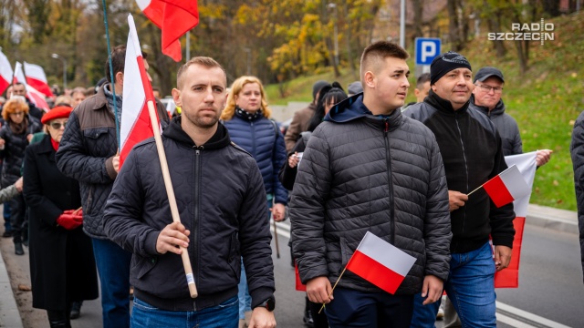 Fot. Mateusz Papke [Radio Szczecin] Gryfino: Pierwszy Marsz Niepodległości [WIDEO, ZDJĘCIA]