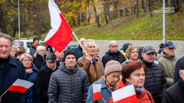 Fot. Mateusz Papke [Radio Szczecin] Gryfino: Pierwszy Marsz Niepodległości [WIDEO, ZDJĘCIA]