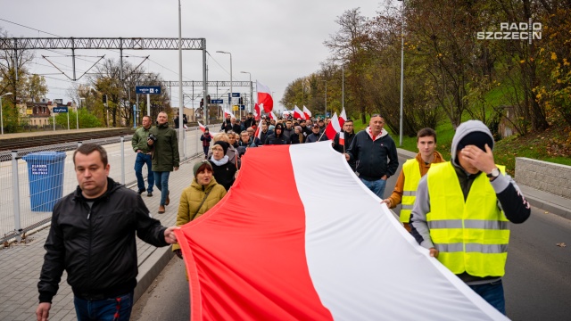 Fot. Mateusz Papke [Radio Szczecin] Gryfino: Pierwszy Marsz Niepodległości [WIDEO, ZDJĘCIA]