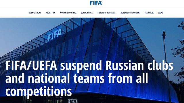 FIFA i UEFA wykluczyły Rosję i rosyjskie drużyny