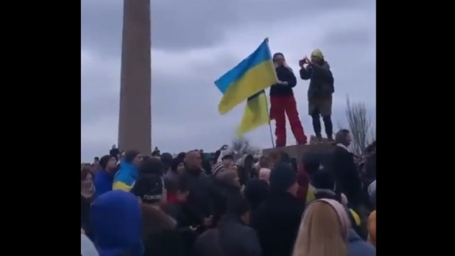 Proukraińska demonstracja w okupowanym Chersoniu