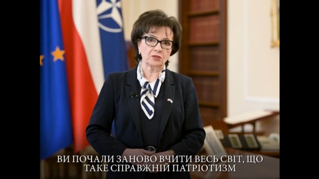 Marszałek Sejmu, Elżbieta Witek do ukraińskich parlamentarzystów i obywateli Ukrainy