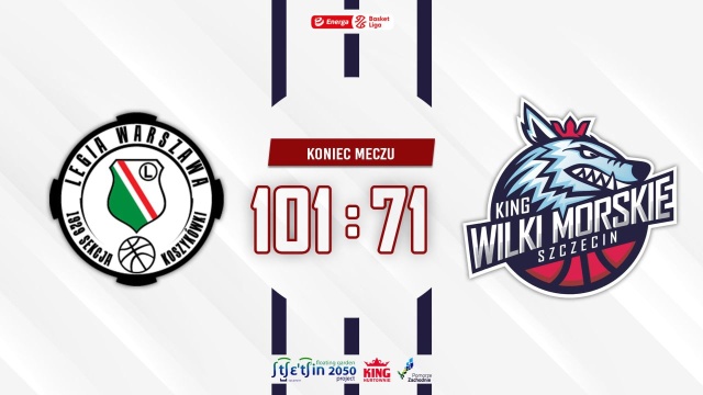 Pogrom koszykarzy Kinga w stolicy w rozgrywkach o mistrzostwo Polski. Szczecinianie przegrali na wyjeździe z Legią Warszawa 71:101 w Energa Basket Lidze.