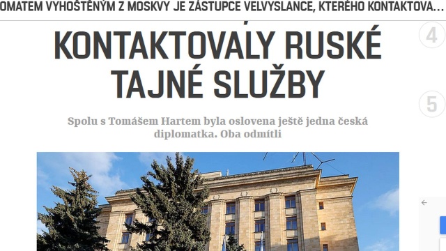 Czeskie media informują o próbie werbunku dwojga dyplomatów przez rosyjskie służby wywiadowcze. Do współpracy ostatecznie nie doszło, a jednego z dyplomatów wydalono w tym tygodniu z Rosji. Dziennikarze nie wykluczają, że mogło chodzić wyłącznie o prowokację ze strony Rosjan.