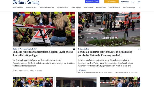 Kierowca samochodu, który w środę w centrum Berlina wjechał w tłum ludzi, działał celowo. W ataku zginęła jedna osoba, a co najmniej pięć zostało ciężko rannych.
