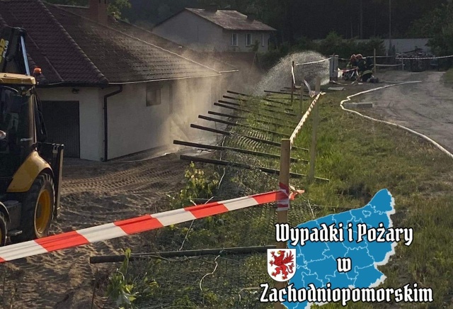 Wyciek gazu w Kaliszu Pomorskim. Podczas prac budowlanych uszkodzona została skrzynka z gazem.