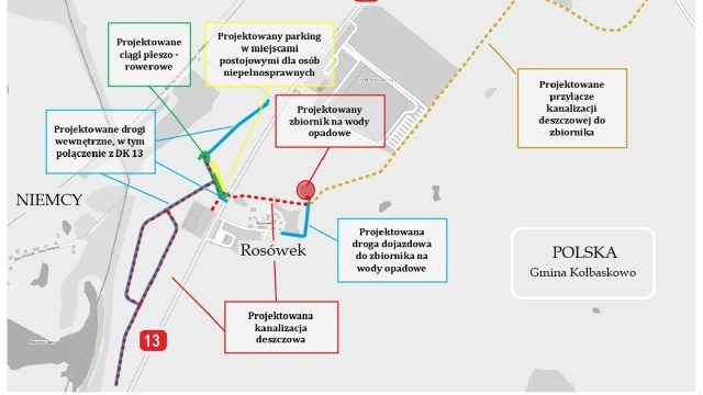 Dwa kilometry nowych dróg, zjazdy i parking - tak Kołbaskowo szykuje tereny pod inwestycję.