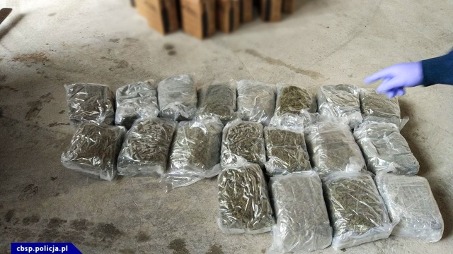 Funkcjonariusze CBŚP i Służby Granicznej udaremnili przemyt 44 kg marihuany, ukrytej w transporcie hiszpańskiego wina.
