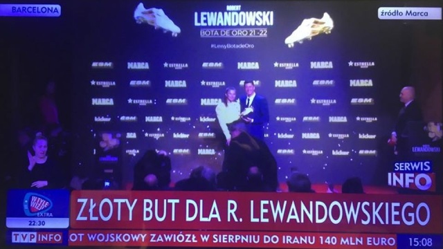 Robert Lewandowski otrzymał kolejne wyróżnienie. Kapitan polskiej reprezentacji odebrał w Barcelonie Złotego Buta - nagrodę dla najskuteczniejszego strzelca w europejskich ligach.