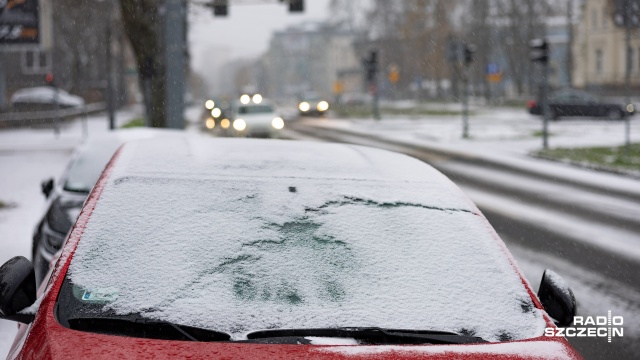 Śnieg zaczął prószyć w Szczecinie, w regionie już pada od jakiegoś czasu.