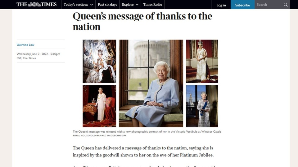 Mija 70 lat, od kiedy panować zaczęła królowa Elżbieta II. źródło: https://www.thetimes.co.uk