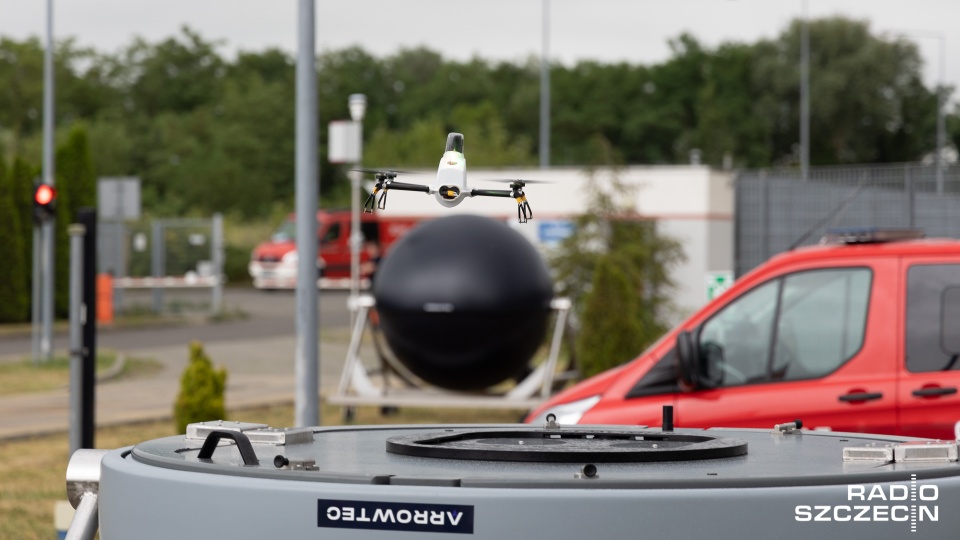 Testowano drony straży pożarnej, a także jednostki autonomiczne niemieckiego start-up’u, które nie wymagają obsługi operatora. Fot. Robert Stachnik [Radio Szczecin]