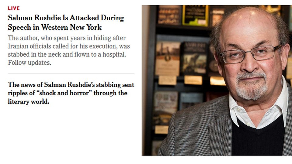 Salman Rushdie jest znanym na świecie orędownikiem wolności słowa. źródło: https://www.nytimes.com/