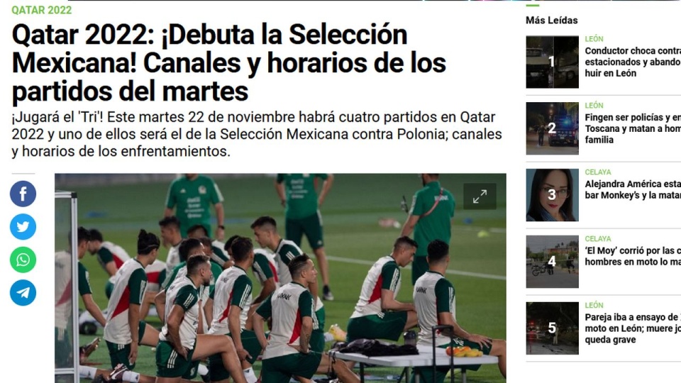 Zarówno w Polsce jak i Meksyku mecz jest na pierwszych stronach gazet i portali internetowych. źródło: https://www.am.com.mx