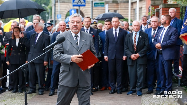 Fot. Robert Stachnik [Radio Szczecin] Prezydent RP odsłonił nowy pomnik w Szczecinie [WIDEO, ZDJĘCIA]