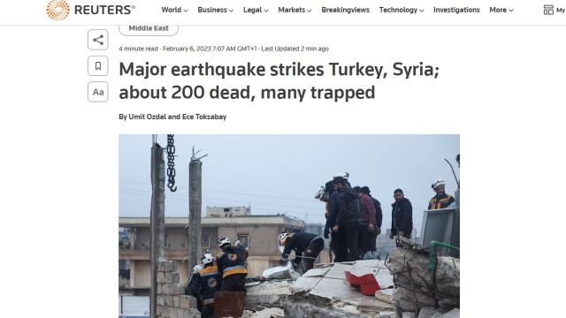 Ofiary trzęsienia ziemi w Turcji i Syrii