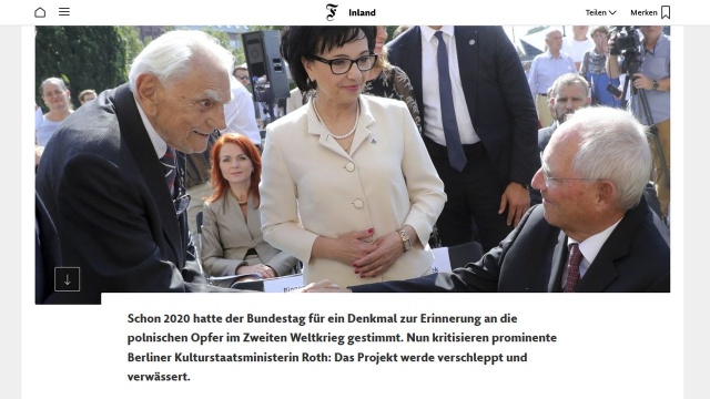 Pomysłodawcy berlińskiego miejsca upamiętnienia ofiar drugiej wojny światowej i niemieckiej okupacji w Polsce obawiają się rozmycia projektu - donosi dziennik Frankfurter Allgemeine Zeitung.