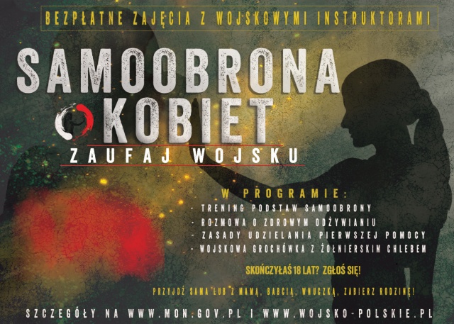Żołnierze nauczą panie, jak bronić się przed napastnikami. Samoobrona kobiet - zaufaj wojsku - to nowy program Ministerstwa Obrony Narodowej.