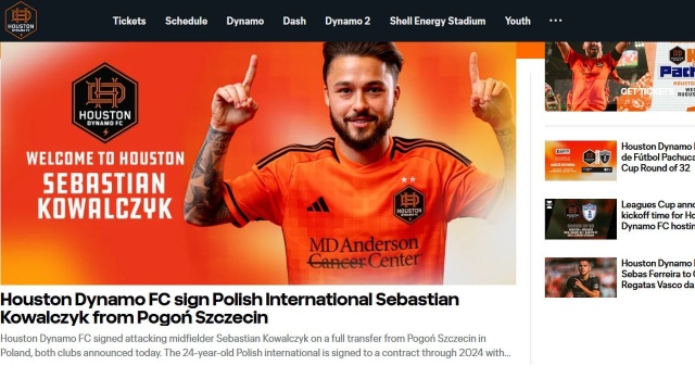 Dynamo Houston wita Sebastiana Kowalczyka