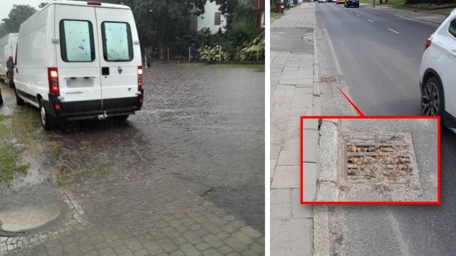 To nie studzienka przy ulicy Batalionów Chłopskich w Szczecinie jest problemem - to stanowisko Zakładu Wodociągów i Kanalizacji. Przypomnijmy, w sobotę doszło tam do kolejnego zalania ulicy po ulewnych deszczach.