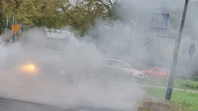Pożar samochodu osobowego w Szczecinie.