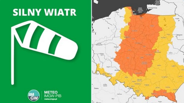 Instytut Meteorologii i Gospodarki Wodnej wydał ostrzeżenia pierwszego i drugiego stopnia przed silnym wiatrem dla przeważającego obszaru Polski. Bezpieczniej będzie tylko na zachodzie.