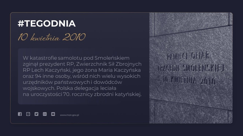 Główne tegoroczne uroczystości zostały przeniesione na 16 kwietnia. źródło: https://twitter.com/mblaszczak