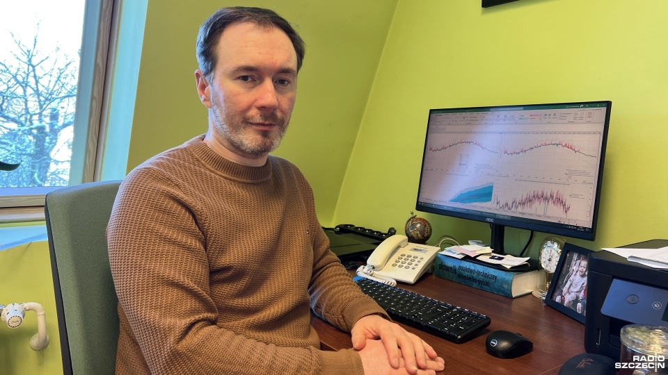 Dr Szymon Walczakiewicz z Pracowni Klimatologii i Meteorologii US. Fot. Julia Nowicka [Radio Szczecin]