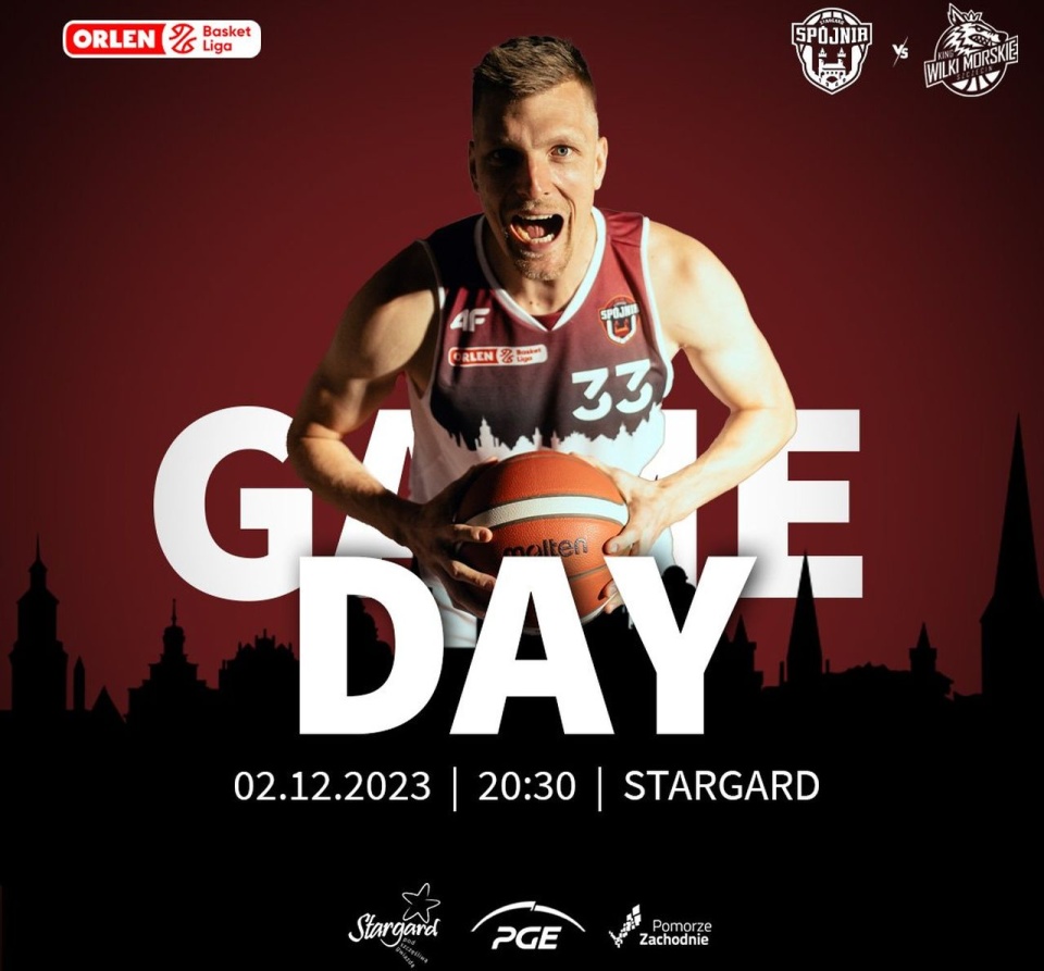 Derby koszykarzy PGE Spójni z Kingiem Szczecin w Orlen Basket Lidze rozpoczną się o godzinie 20.30 w Stargardzie. źródło: https://twitter.com/SpojniaStargard