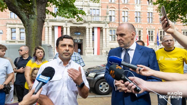 Fot. Robert Stachnik [Radio Szczecin] Leśnicy protestują, spotkali się z wojewodą. Wiceminister odpowiada [ZDJĘCIA]