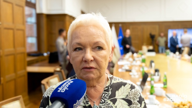 Magdalena Kochan. Fot. Robert Stachnik [Radio Szczecin] Pracownicy Dolnej Odry i PKP Cargo szukają pomocy u parlamentarzystów [ZDJĘCIA]