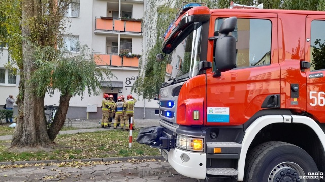 Fot. Joanna Maraszek [Radio Szczecin] Pożar bloku, mieszkańcy ewakuowani