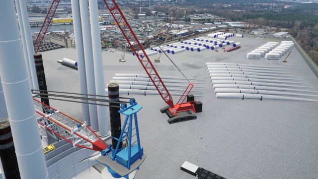 Trwa budowa Terminalu Instalacyjnego morskich farm wiatrowych w Świnoujściu.