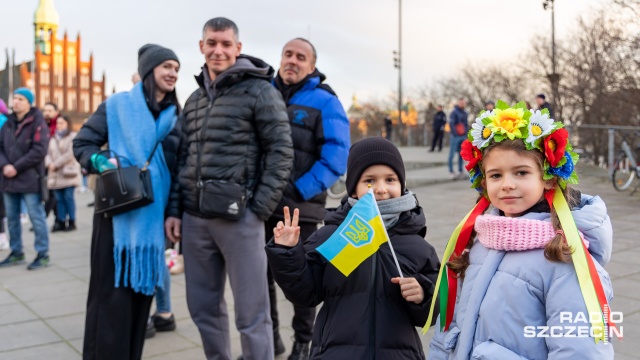 Dwa lata w obronie Ukrainy i Europy - pod taki hasłem manifestowali dziś szczecinianie popierający walczącą Ukrainę.
