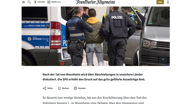 Sprawca piątkowego ataku w Mannheim wciąż nie może być przesłuchany, ale prokuratura i minister sprawiedliwości Niemiec podali, że nożownik działał z pobudek religijnych. Afgańczyk zabił policjanta i ranił pięć innych osób.