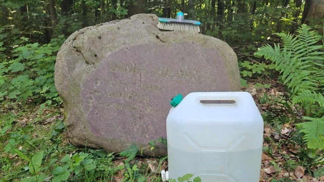 W Puszczy Bukowej rozpoczęło się szorowanie kamieni. Chodzi o kamienny system oznakowania turystycznego, który po prawie 10 latach domaga się odświeżenia.