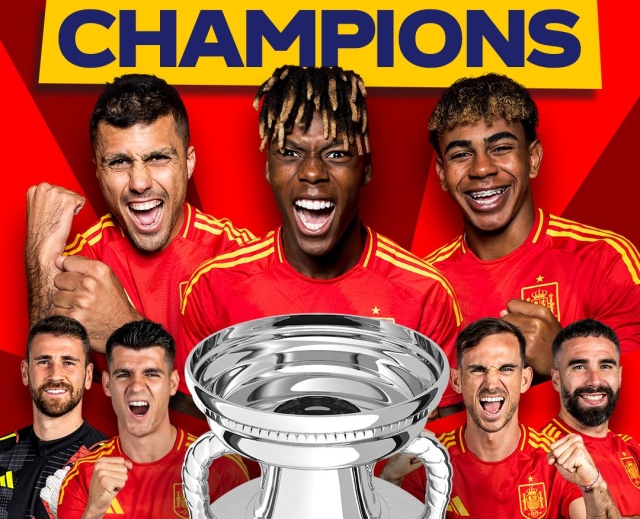 Piłkarska reprezentacja Hiszpanii zdobyła mistrzostwo Europy.