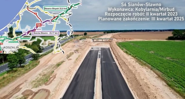 Trwa budowa odcinka S6 Sianów - Sławno. Dwujezdniowa droga znacząco usprawni ruch we wschodniej części Pomorza Zachodniego.
