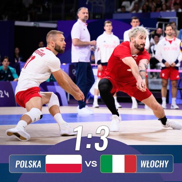 Siatkarze reprezentacji Polski przegrali z Włochami 1:3 (15:25, 18:25, 26:24, 20:25) w swoim ostatnim meczu w grupie B podczas igrzysk olimpijskich w Paryżu.